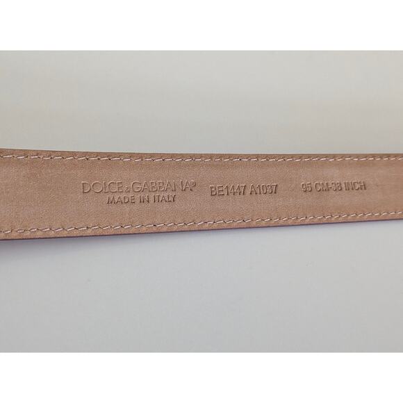 NWT Dolce & Gabbana Patent Leather Logo Buckle Belt Raspberry Pink Leather 95 CM - Picture 2 of 7